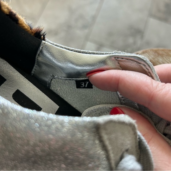 P448 Silver and Gray Sneakers with Leopard Accent - Picture 7 of 7